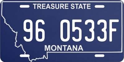 MT license plate 960533F