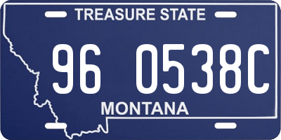MT license plate 960538C