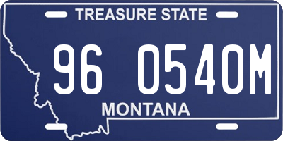 MT license plate 960540M