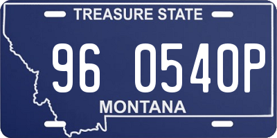 MT license plate 960540P