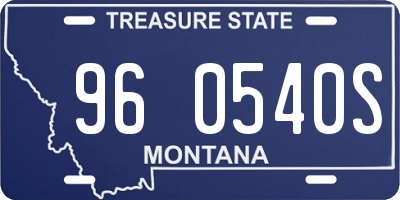 MT license plate 960540S