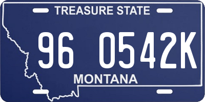 MT license plate 960542K