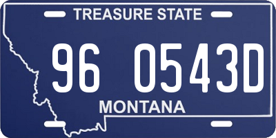 MT license plate 960543D