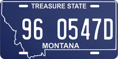 MT license plate 960547D