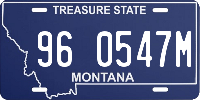 MT license plate 960547M