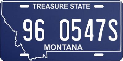 MT license plate 960547S