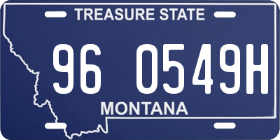MT license plate 960549H