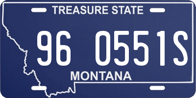 MT license plate 960551S