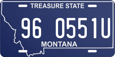 MT license plate 960551U