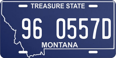 MT license plate 960557D