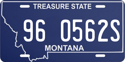 MT license plate 960562S