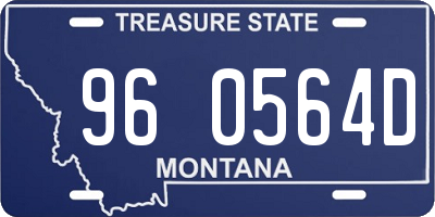 MT license plate 960564D