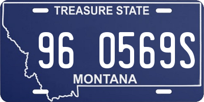 MT license plate 960569S