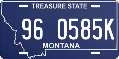 MT license plate 960585K