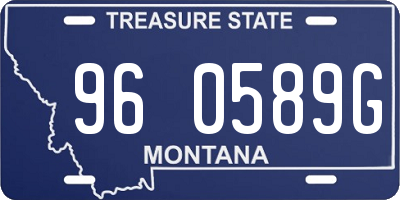 MT license plate 960589G