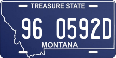 MT license plate 960592D