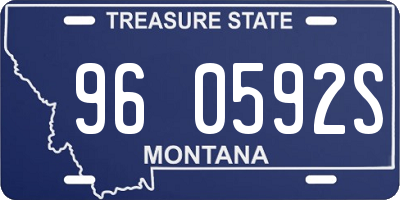 MT license plate 960592S