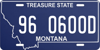 MT license plate 960600D