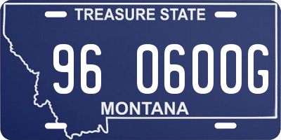 MT license plate 960600G