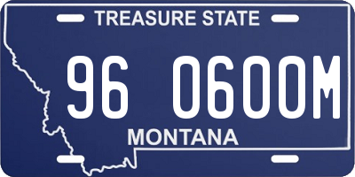 MT license plate 960600M