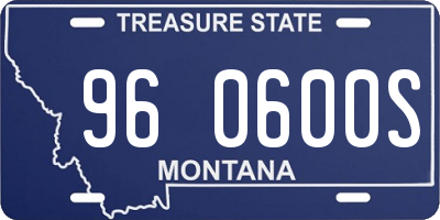 MT license plate 960600S