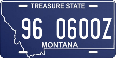 MT license plate 960600Z