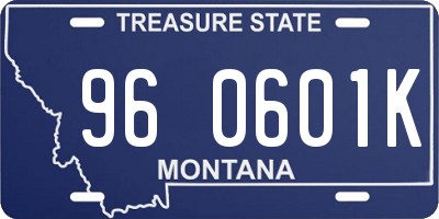 MT license plate 960601K