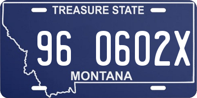 MT license plate 960602X