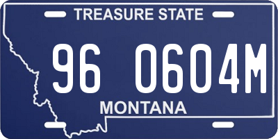 MT license plate 960604M