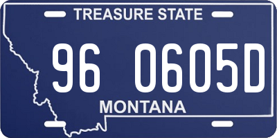MT license plate 960605D