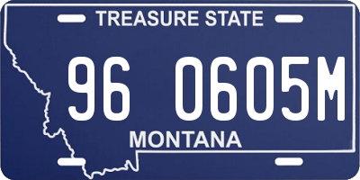 MT license plate 960605M