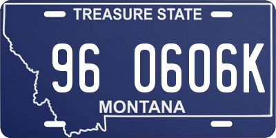 MT license plate 960606K