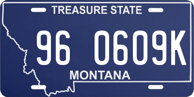 MT license plate 960609K
