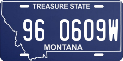MT license plate 960609W