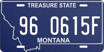 MT license plate 960615F