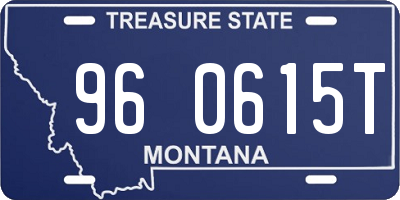 MT license plate 960615T