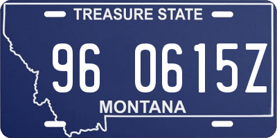 MT license plate 960615Z