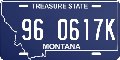 MT license plate 960617K