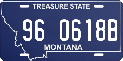MT license plate 960618B