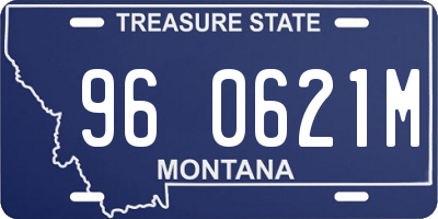 MT license plate 960621M