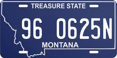 MT license plate 960625N