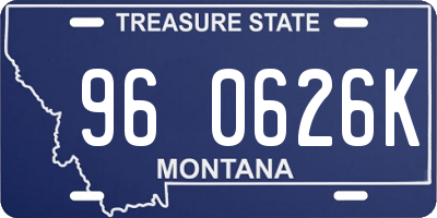 MT license plate 960626K