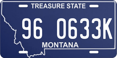 MT license plate 960633K