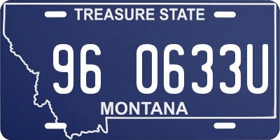 MT license plate 960633U