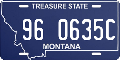 MT license plate 960635C