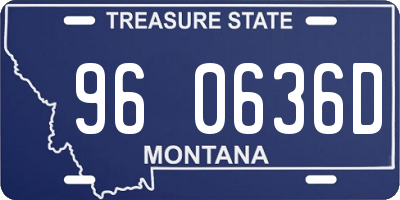 MT license plate 960636D