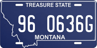 MT license plate 960636G