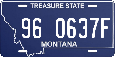 MT license plate 960637F