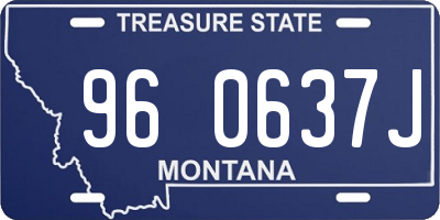 MT license plate 960637J