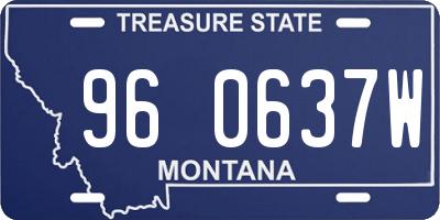 MT license plate 960637W